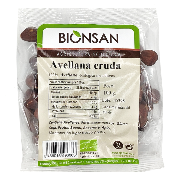 Avellana Cruda ecologica bionsan