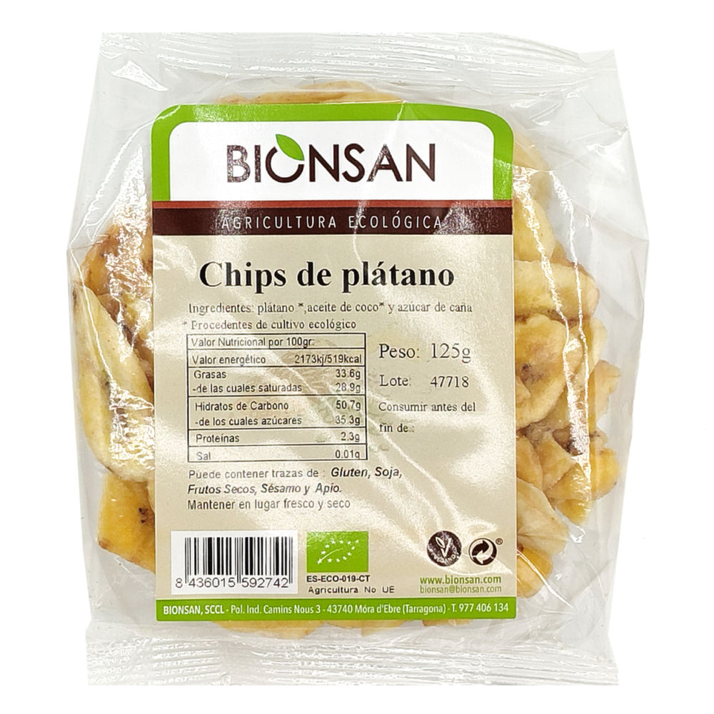 Chips de Plátano Ecológicos 125gr