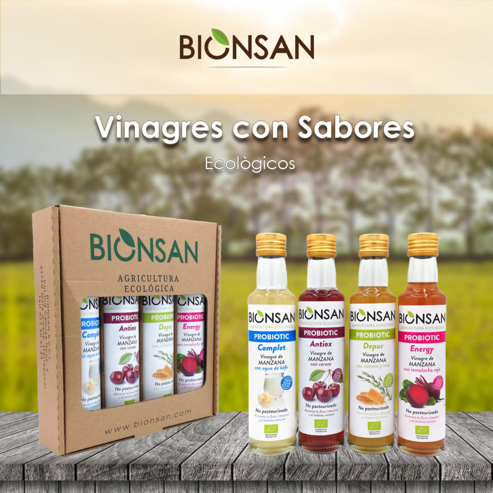 Pack Vinagres de Manzana ecológicos de sabores bionsan