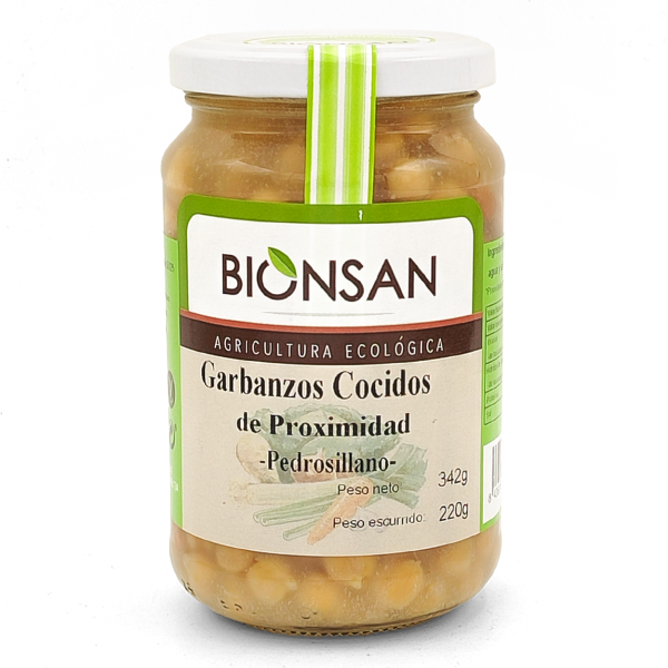 Garbanzos pedrosillanos cocidos ecológicos bionsan 220gr