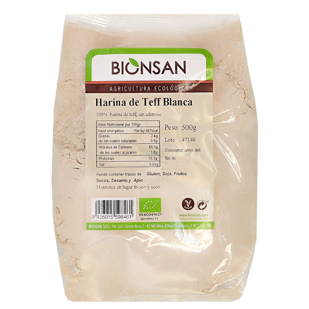 Harina de Teff Blanca ecológica bionsan