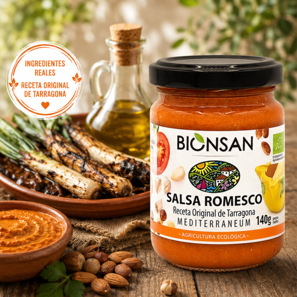 Salsa Romesco Ecologica Bionsan hecha para tus platos mas tradicionales.